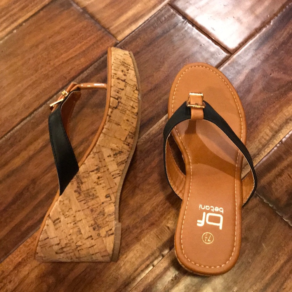 Black and Tan flip flops